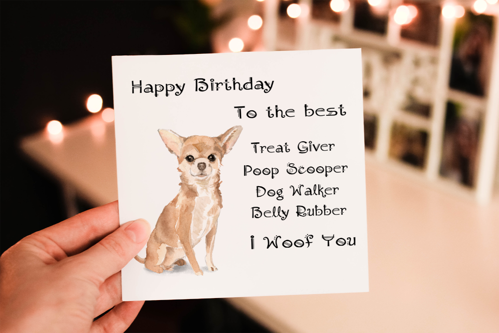 Chihuahua Dog Birthday Card, Dog Birthday Card